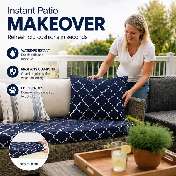 🛋️ Outdoor Patio Sofa Cushion Covers (4 / 8 / 12 PCS) 🔥