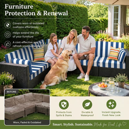 🛋️ Outdoor Patio Sofa Cushion Covers (4 / 8 / 12 PCS) 🔥