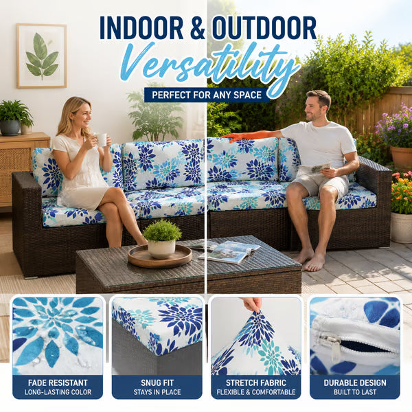 🛋️ Outdoor Patio Sofa Cushion Covers (4 / 8 / 12 PCS) 🔥