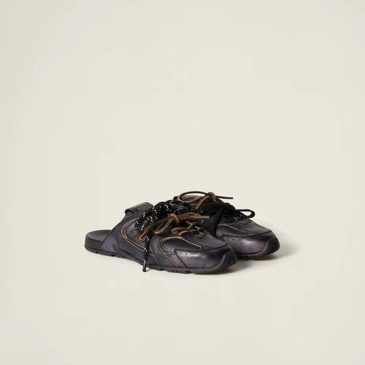 530 SL Mules – Bleached Leather & Gum Sole Black Edition