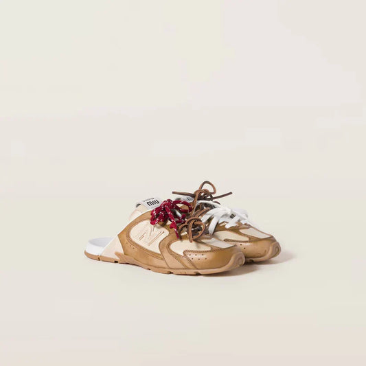 530 SL Mules – Bleached Leather & Gum Sole Cinnamon Travertine Gray Edition