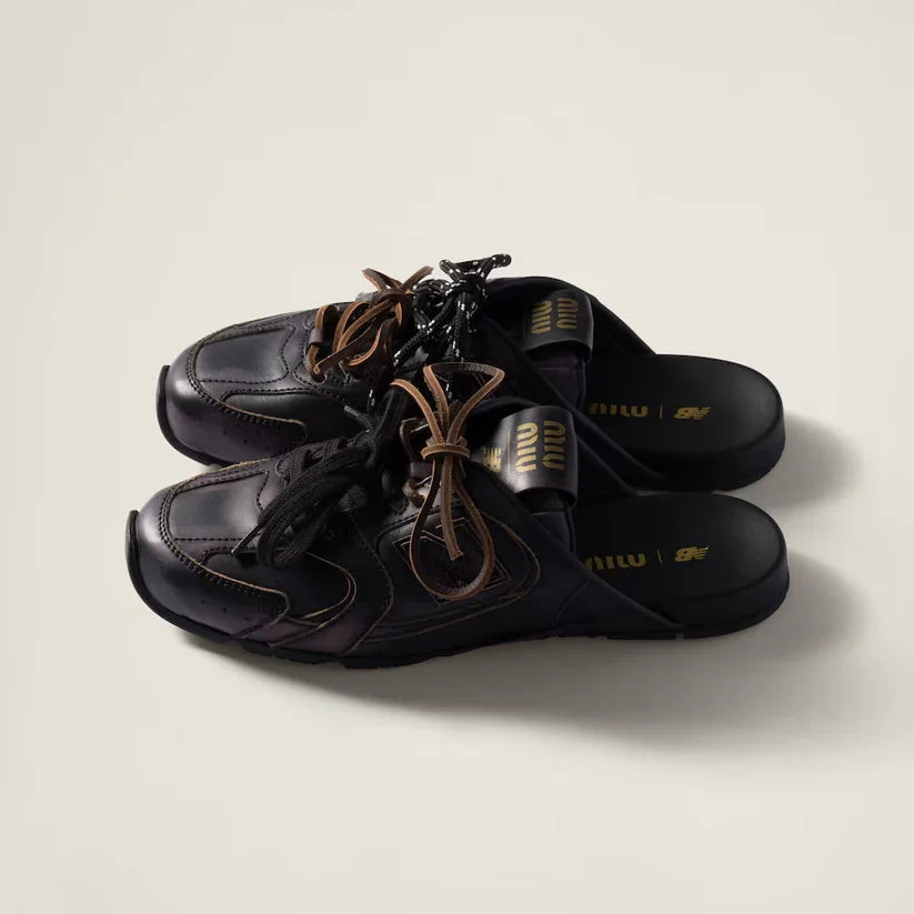 530 SL Mules – Bleached Leather & Gum Sole Black Edition